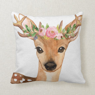 Boho Deer Antlers Woodland Baby Nursery Pillow