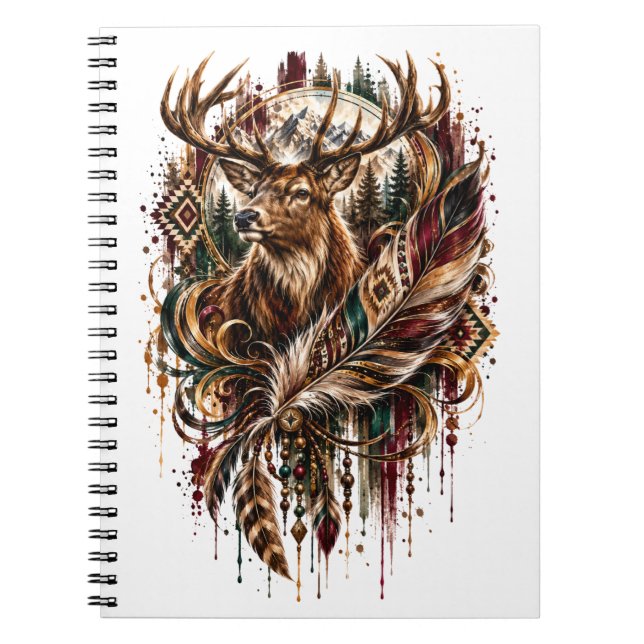 Boho Deer, Dreaming of Deer Notebook (Front)