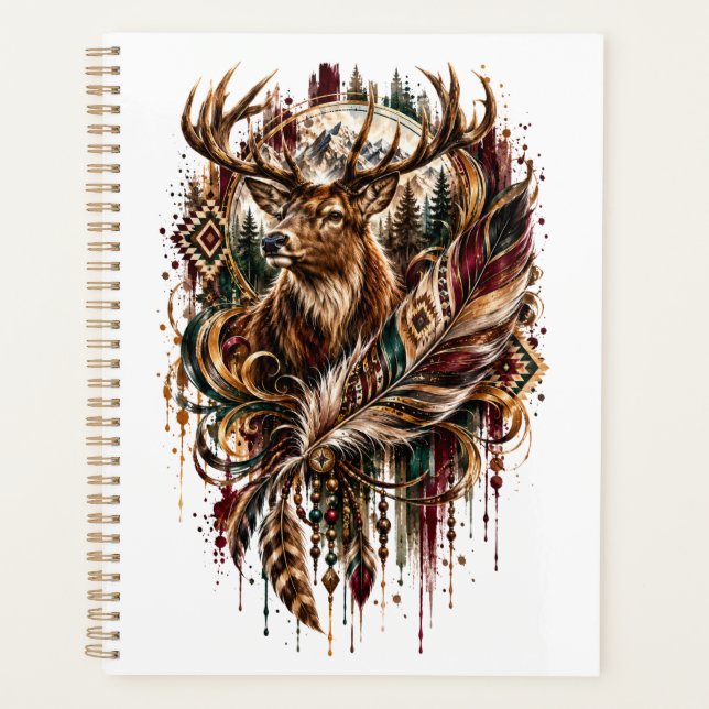 Boho Deer, Dreaming of Deer Planner (Front)