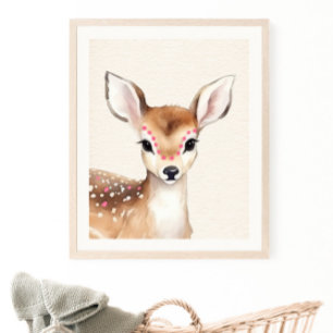 Boho Deer Nursery Poster
