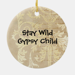 Boho Deer Stay Wild Gypsy Child Ceramic Tree Decoration