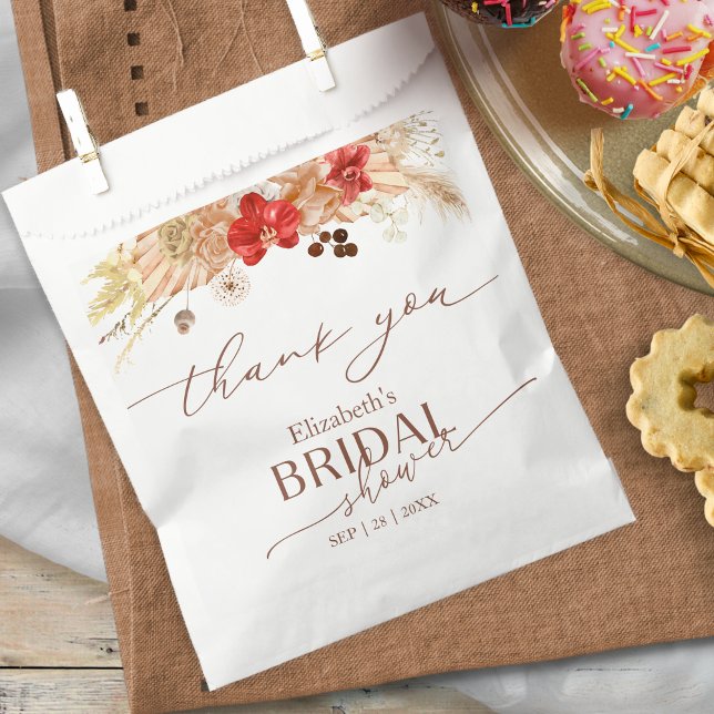 Boho Delicate Calligraphy Thank You Bridal Shower Favour Bags (Creator Uploaded)