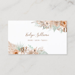 Boho delicate flowers business card
