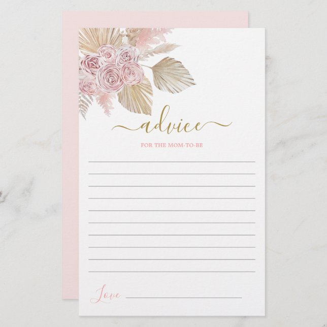 Boho Desert Advice for the Mum To Be card (Front/Back)