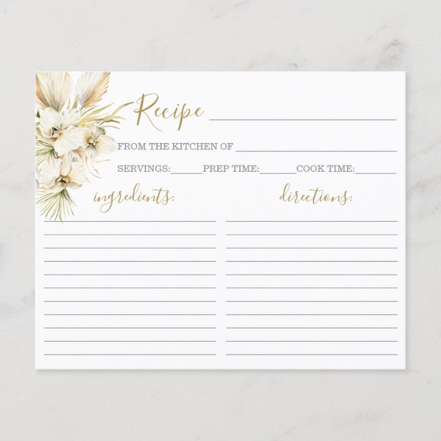 Boho Desert Bridal Shower Recipe Card (Front)