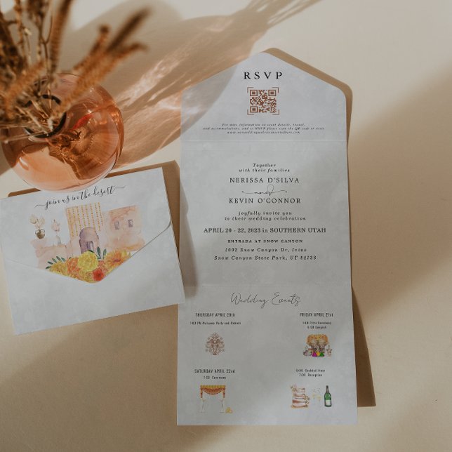 Boho Desert Cactus | All in One Wedding Invite (Creator Uploaded)