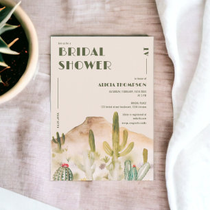 Boho Desert Cactus Arizona bridal shower Invitation
