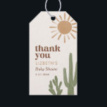 Boho Desert Cactus Baby Shower Gift Tags<br><div class="desc">Say thank you to your baby shower attendees with these favour tags,  featuring cacti and watercolor sun in warm colours.</div>