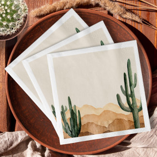 Boho Desert Cactus Southwestern Cowboy or Cowgirl Napkin