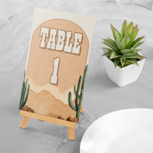 Boho Desert Cactus Southwestern Wedding or Shower Table Number