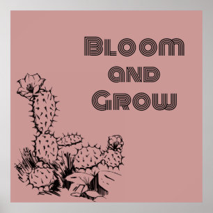 Boho Desert Cactus Wall Art Pink