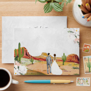 Boho Desert Cactus Wedding Envelope