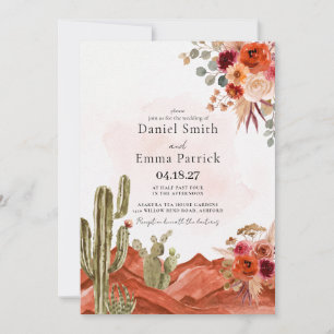 Boho Desert Cactus Wedding Invitation