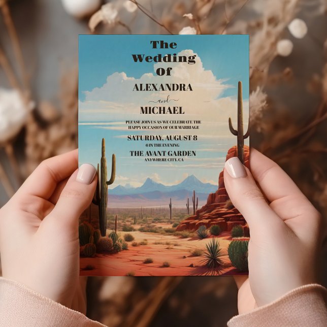 Boho Desert Cactus Wedding Invitation (Creator Uploaded)