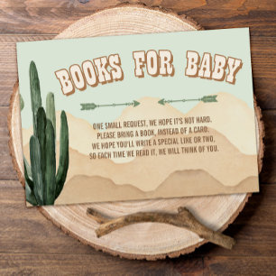 Boho Desert Cactus Wild West Cowboy Books for Baby Enclosure Card