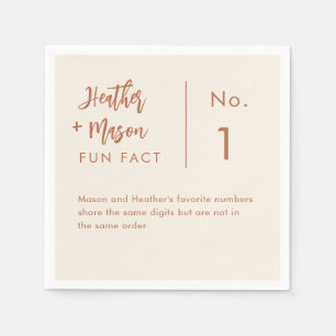 Boho Desert Couple Fun Facts Wedding Napkins