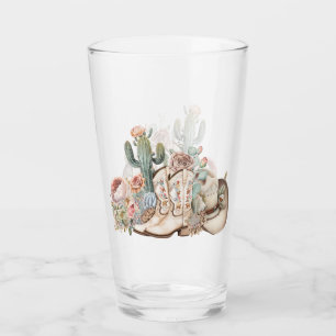 Boho desert cowgirl cowboy boots cowboy hat glass