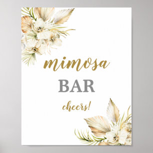 Boho Desert dried palms Mimosa Bar sign