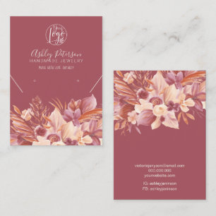 Boho desert floral logo jewellery earring necklace business card