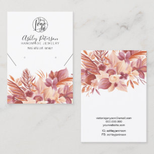 Boho desert floral logo jewellery earring necklace business card