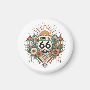 Boho Desert Floral Roadside Emblem Magnet