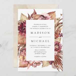 Boho Desert Floral Wedding Invitation