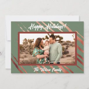 Boho Desert Green Flat Holiday Card