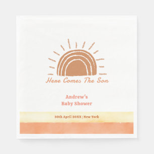 Boho Desert Here Comes The Son Baby Shower Napkin