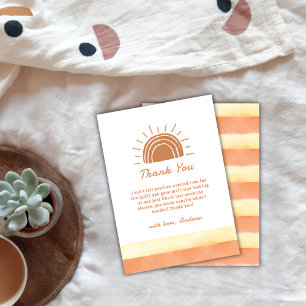 Boho Desert Here Comes The Son Baby Shower Thank You Card