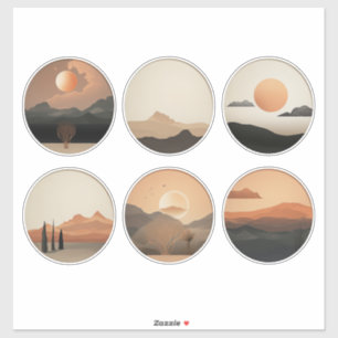 Boho Desert Horizon: Surreal Landscape Round