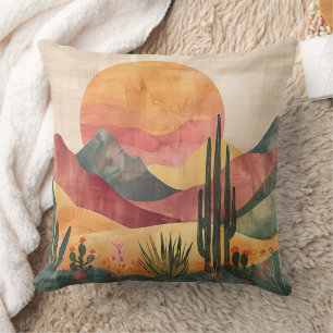 Boho Desert Landscape - Southwestern Nature Cushion