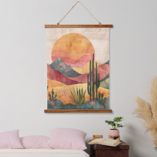 Boho Desert Landscape - Southwestern Nature Hanging Tapestry