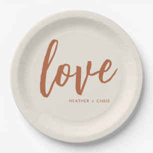 Boho Desert Love Wedding Engagement Party Paper Plate