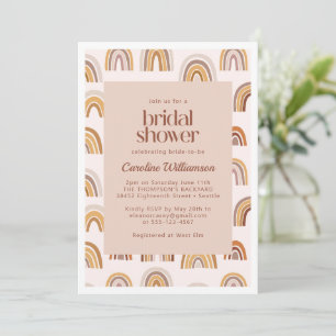 Boho Desert Rainbow in Neutrals Bridal Shower Invitation