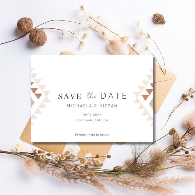 Boho Desert Rust Terracotta Wedding Photo Save The Date (Boho Desert Rust Terracotta Wedding Photo Save The Date)