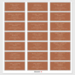 Boho Desert | Rust Wedding Guest Address Labels<br><div class="desc">These boho desert | rust wedding guest address labels are perfect for your simple beige and terracotta minimal modern boho wedding. The design features formal shabby chic typography. The look will go well with any wedding season: spring, summer, fall, or winter! Please feel free to reach out with any questions...</div>
