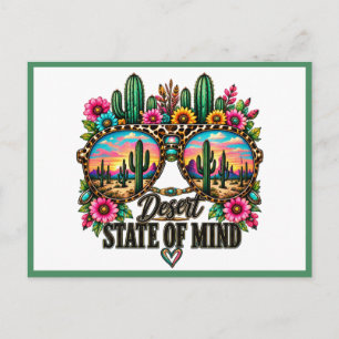 Boho Desert State Of Mind Cactus Sunset Postcard