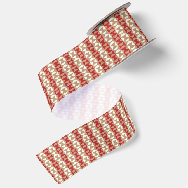 Boho Desert Stripe Pattern Design Satin Ribbon (Front+Back)