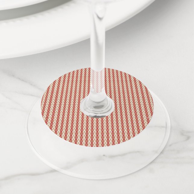 Boho Desert Stripe Pattern Design Wine Glass Tag (Close Up)
