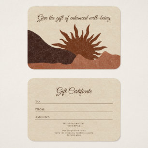 Boho Desert Sun Wellness Business Gift Certificate