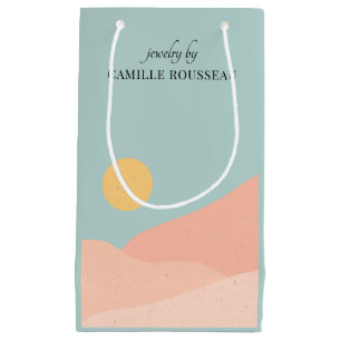 Boho Desert Sunrise Mountains Abstract Small Gift Bag