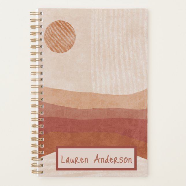 Boho desert sunset,  get organised, planner (Front)