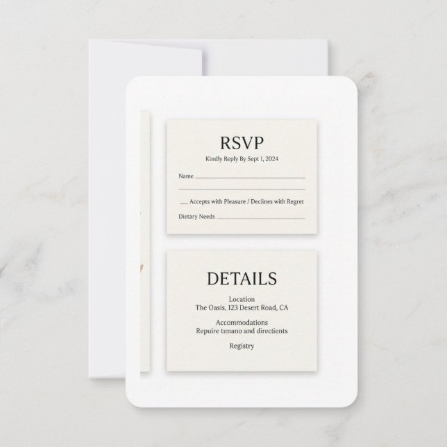 Boho Desert Terracotta Wedding Invitation Suite (Back)