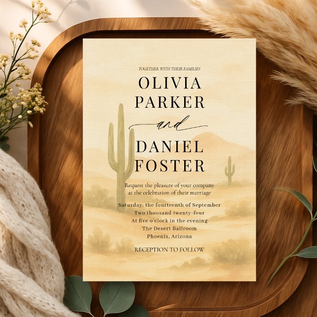 Boho Desert Watercolor Destination Wedding  Invitation (Creator Uploaded)