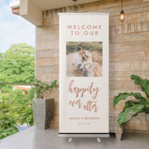 Boho Desert Wedding Happily Ever After Party Retractable Banner