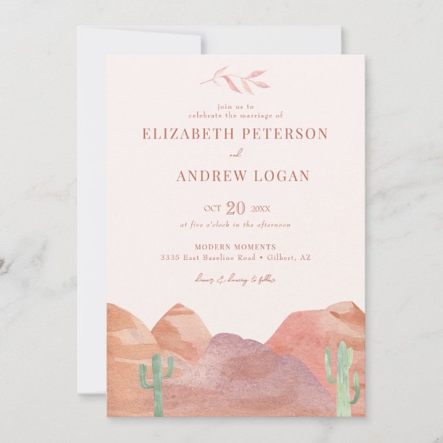 Boho Desert Wedding Invitation (Front)