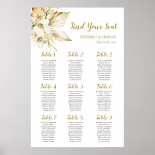 Boho Desert Wedding Seating Chart