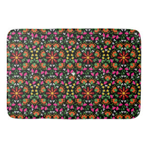 Boho Design Bold Colour Floral Bath Mat