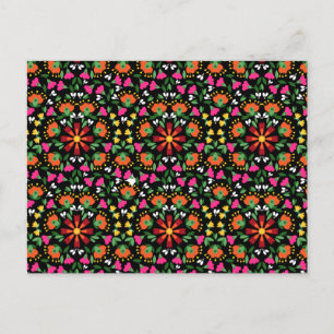 Boho Design Bold Colour Floral Postcard
