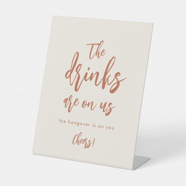 Boho Dessert Funny Wedding Open Bar Sign (Front)